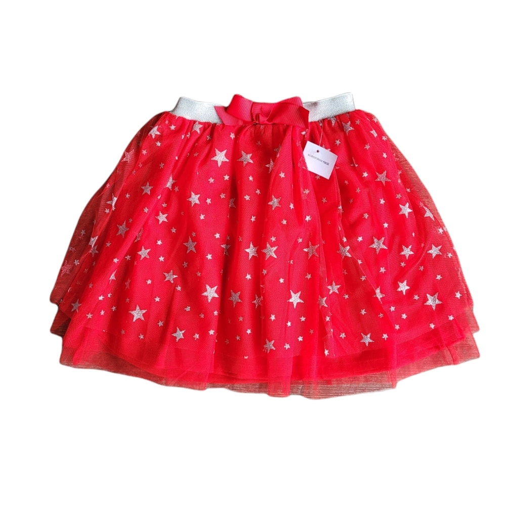 New BABY SARA by Sara Sara Red Silver Glitter Star Tutu Skirt Size M